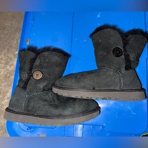 UGG Black Suede Fur Boots